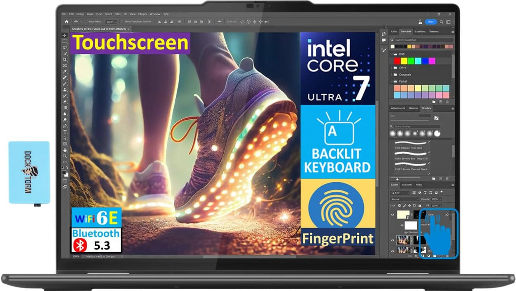 Lenovo Yoga 7i 2-in-1 Business Laptop 16.0' Touch FHD + IPS (Intel Core Ultra 7 155U (Beats i7-1335U), 16GB LPDDR5X, 1TB SSD, Backlit KYB, FP Reader, 2 Thunderbolt 4, Win11H) w/AI Copilot & DKZ Hub
