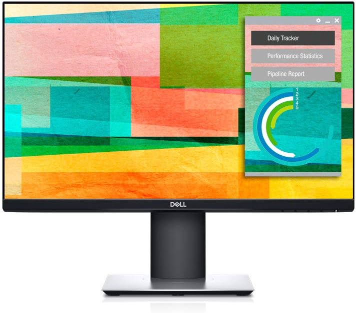 Dell P2219H 21.5 Inch Full HD (1920x1080) Monitor, 60Hz, IPS, 5ms, Ultrathin Bezel, DisplayPort, HDMI, VGA, 5X USB, Adjustable Stand (Height, Pivot, Swivel, Tilt), 3 Years Warranty, Black
