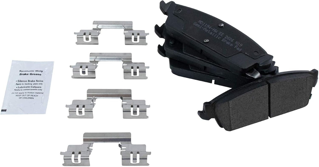 TRQ Rear Brake Pad & Rotor Set Semi Metallic G Coated Rotors Calipers Compatible with 2007-2014 Chevy Silverado Suburban 1500 Tahoe Avalanche GMC Sierra Yukon XL 1500 Cadillac Escalade ESV EXT