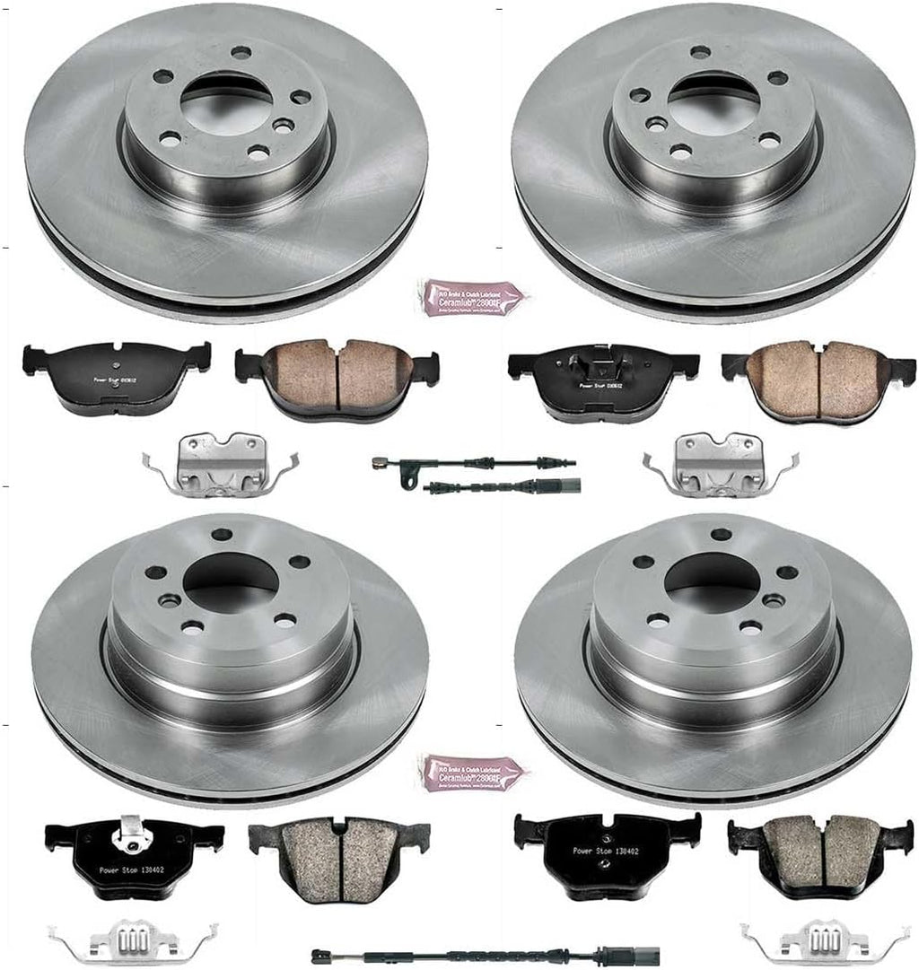 PowerStop Front and Rear Brake Kit for BMW X5 2011-18 | BMW X6 2011-19 - Z17 Ceramic Brake Pads & Disc Rotors Replacement, KOE7500