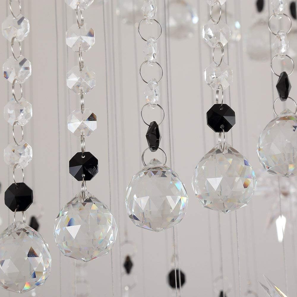 Saint Mossi 7-Lights Crystal Chandelier for High Ceiling, Modern Large Lighting Fixture, Raindrop Ceiling Light, Crystal Light Modern Flush Mount Ceiling Light Fixture,H58 X D20
