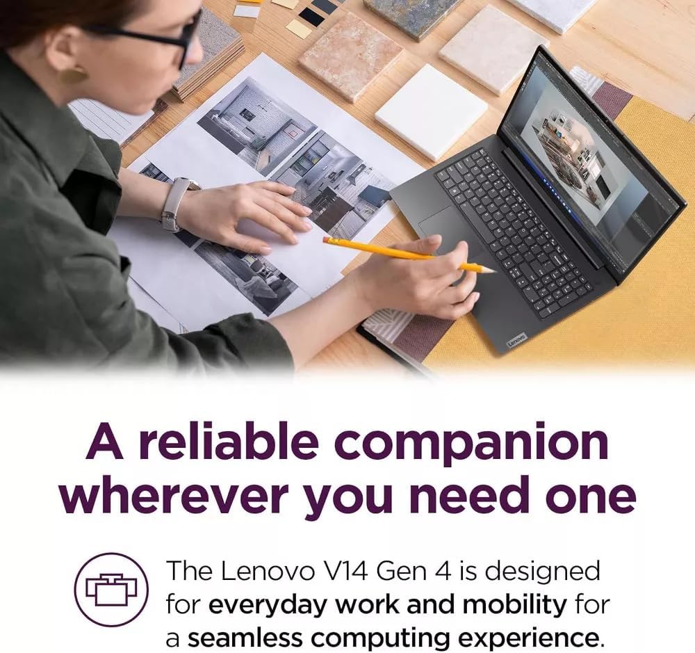 Lenovo V14 G4 14' FHD Laptop, with Free Lifetime Microsoft Office, Intel i7-13620H, 16GB RAM, 512GB SSD, Intel UHD Graphics, Windows 11 Pro, Business Black, Copilot, with USB Hub