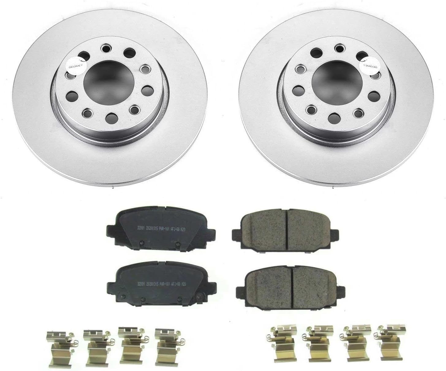 PowerStop Rear Brake Kit for Jeep Compass 2017-25 - Fully-Coated Disc Rotors with Z17 Ceramic Brake Pads Replacement, CRK7736