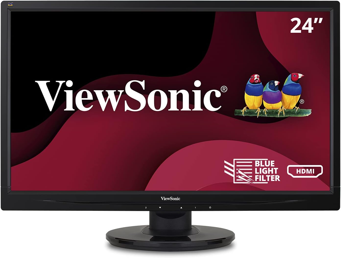ViewSonic VA2446MH-LED 24 Inch Full HD 1080p LED Monitor with HDMI and VGA Inputs for Home and Office,Black