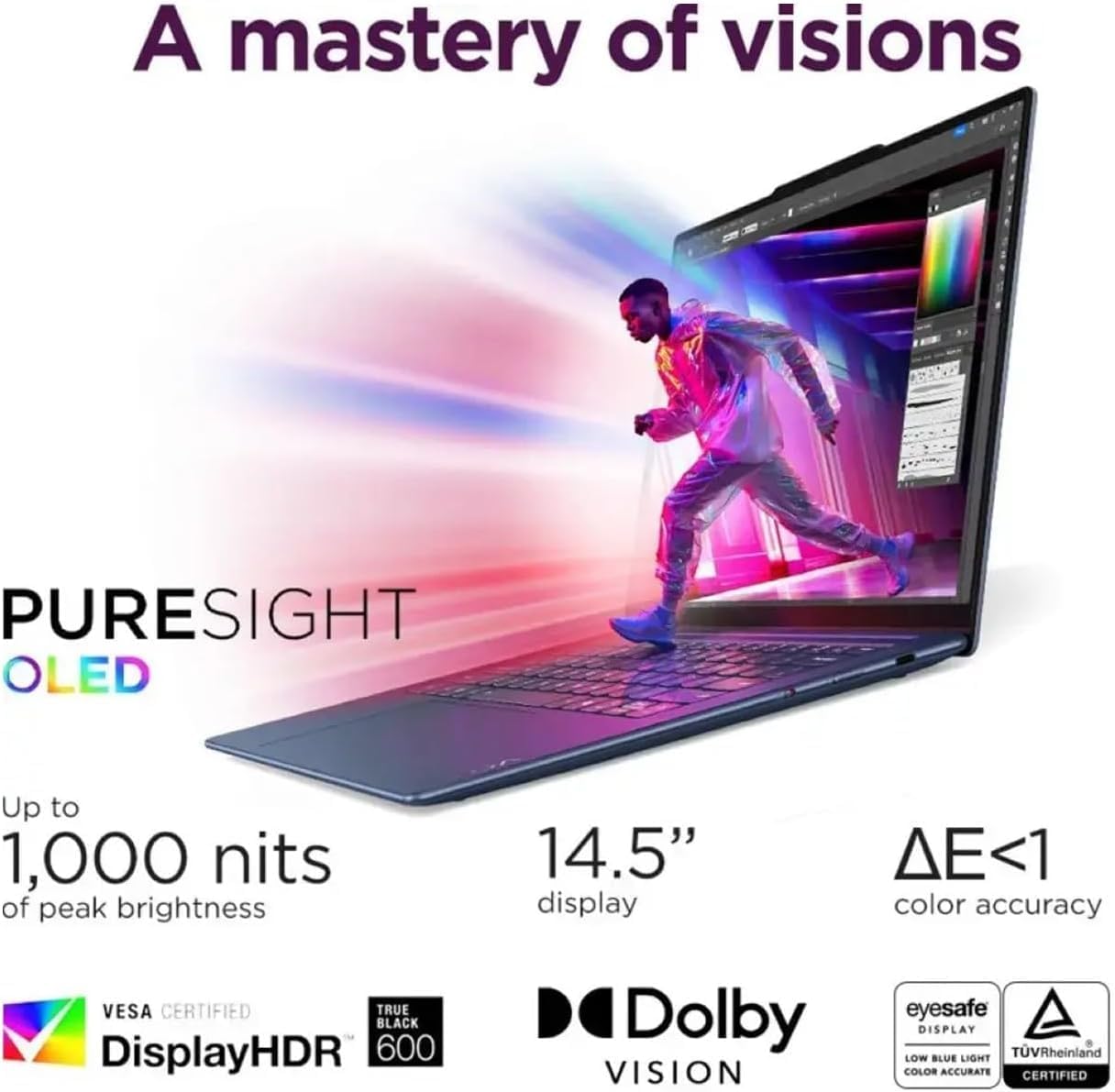 Lenovo Yoga Slim 7X 3K OLED Touchscreen Laptop, 14.5' 1000 nits Display, Snapdragon X Elite 12-Core NPU Copilot+ PC, 16GB RAM, 1TB SSD + 500GB Portable Drive, WiFi 7, Backlit, Stylus Pen, Win 11