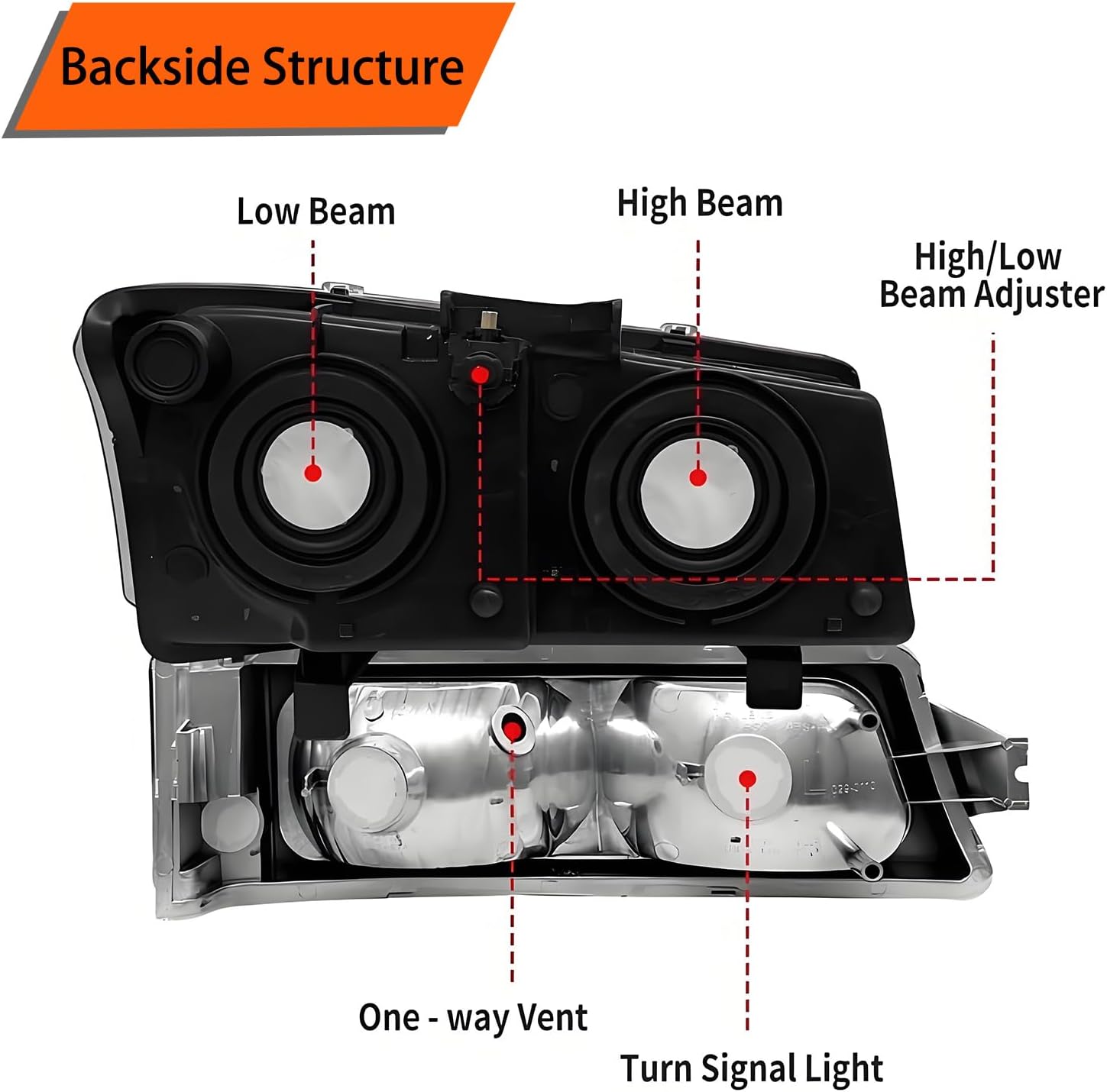 Headlights and Tail Lights Assembly Set For 2003 2004 2005 2006 Chevy Silverado 1500 2500 3500& HD Pickup/For 2007 Chevy Silverado Classic Truck Replacement Bumper Headlamps&Rear Brake Lamps(LH&RH)