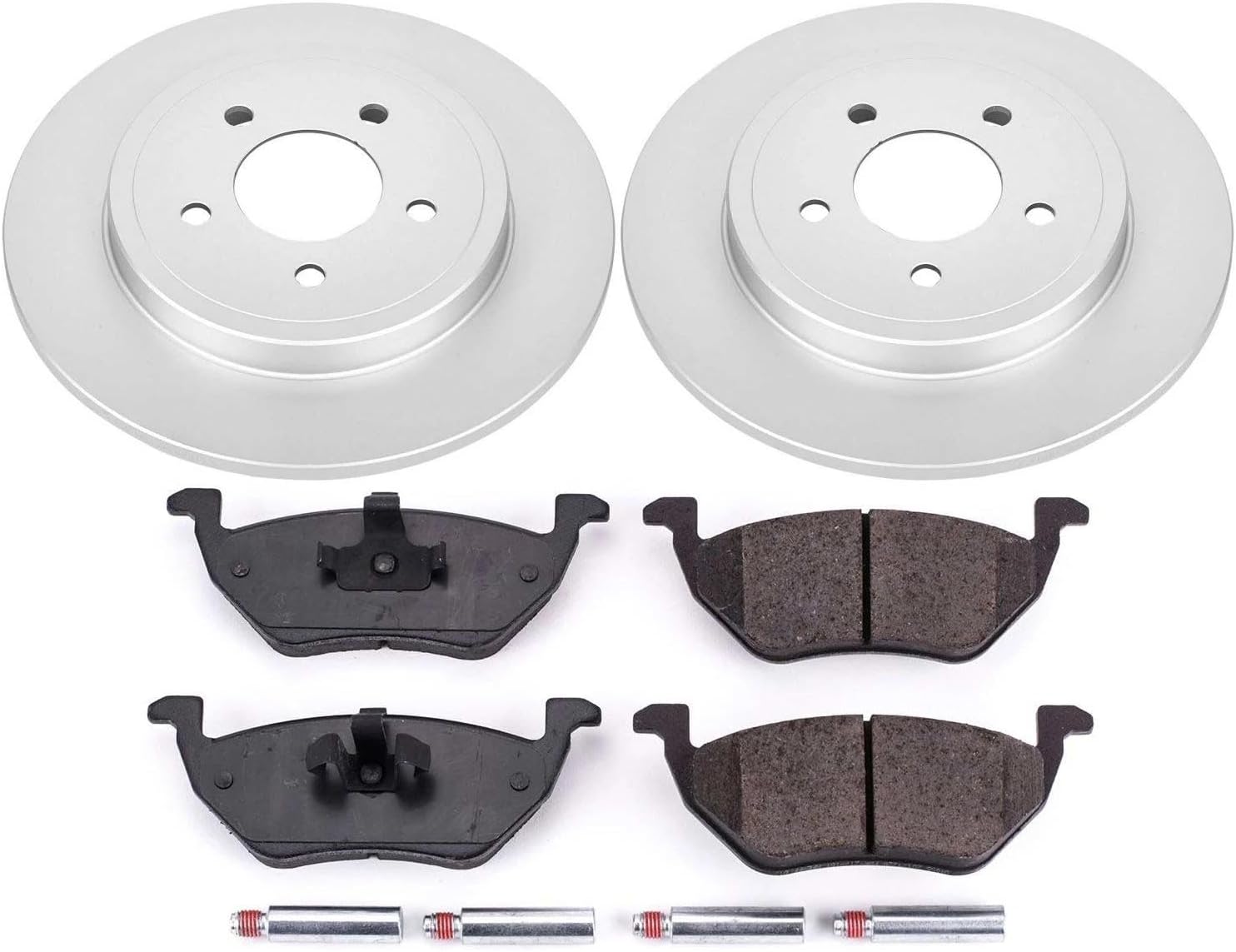 PowerStop Rear Brake Kit for Ford Escape 2005-08 |Mazda Tribute 2005-06 |Tribute 2008 |Mercury Mariner 2005-08 - Fully-Coated Disc Rotors with Z17 Ceramic Brake Pads Replacement, CRK4585