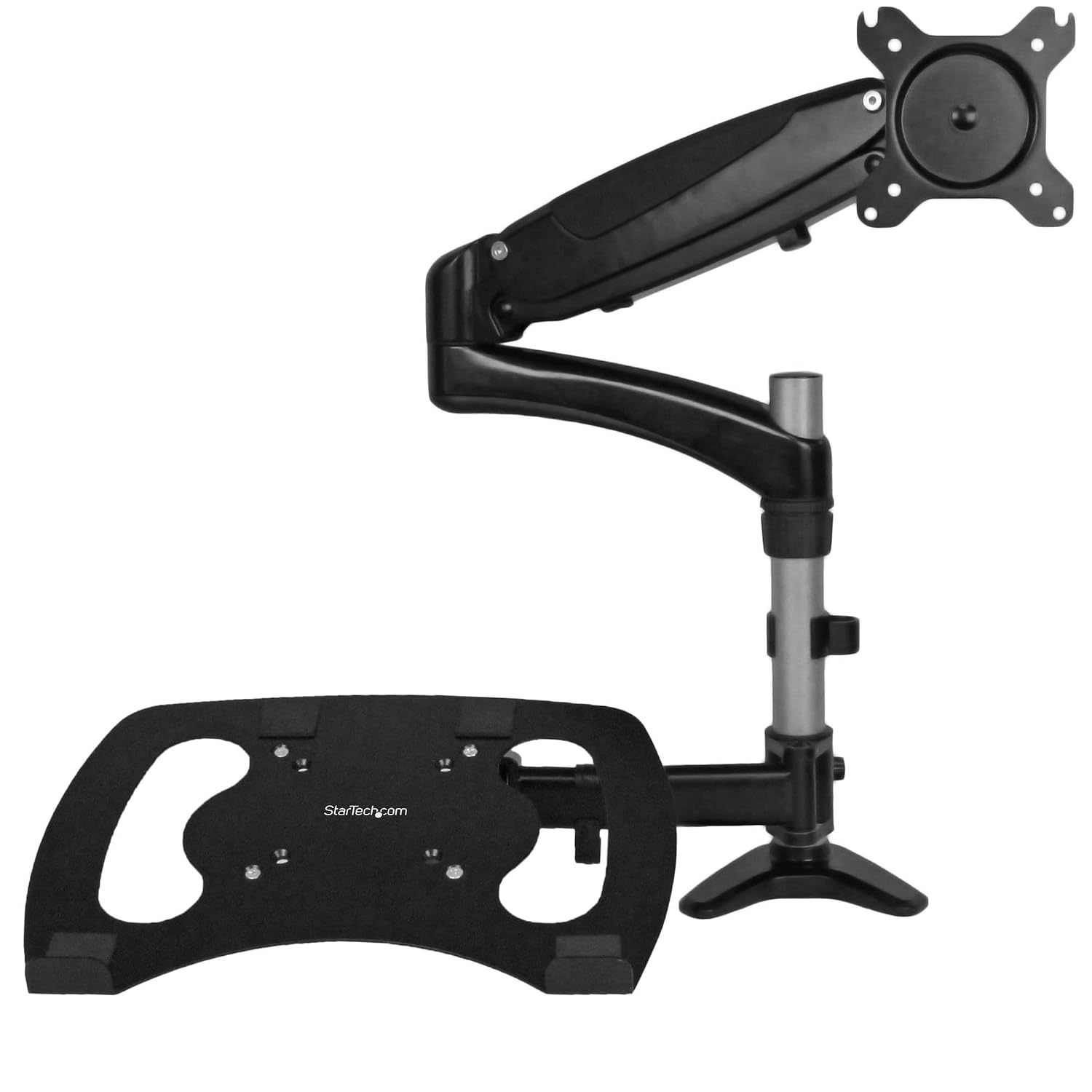 StarTech.com Laptop Monitor Stand, Computer Monitor Stand, Full Motion Articulating, VESA Desk Mount for Displays up to 27' (17.6lb/8kg)