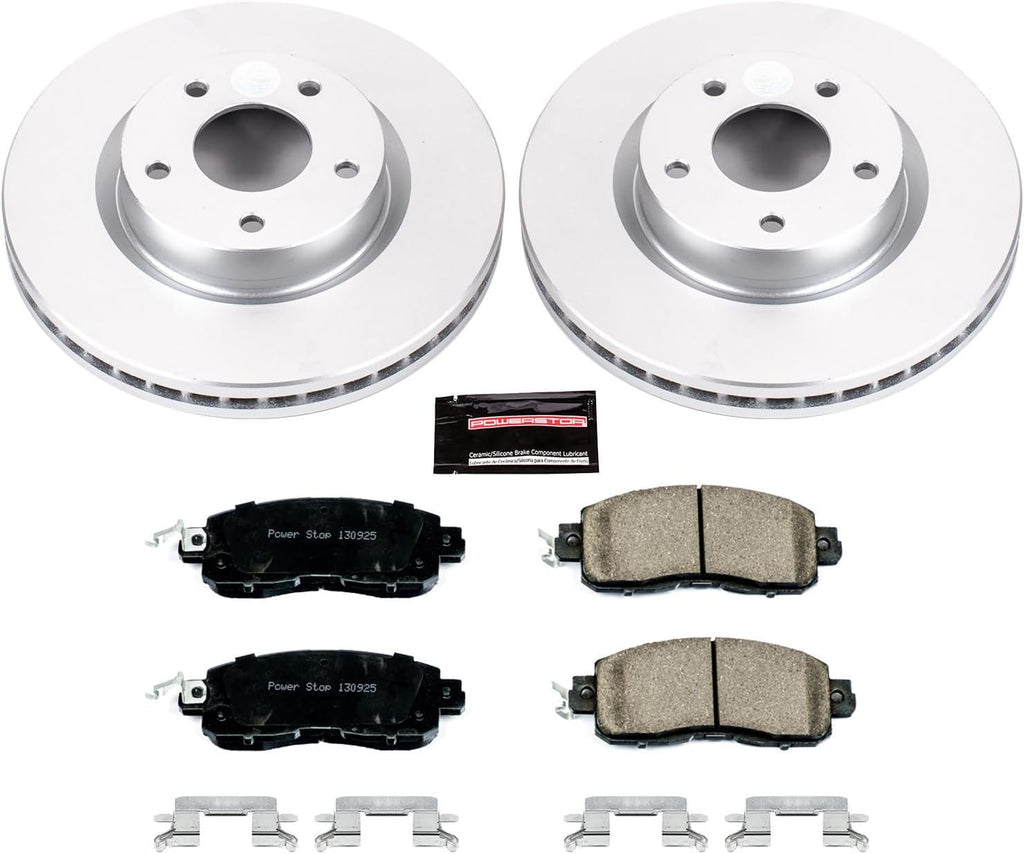 PowerStop Front Brake Kit for Nissan Altima 2013-24 - Fully-Coated Disc Rotors with Z17 Ceramic Brake Pads Replacement, CRK6494