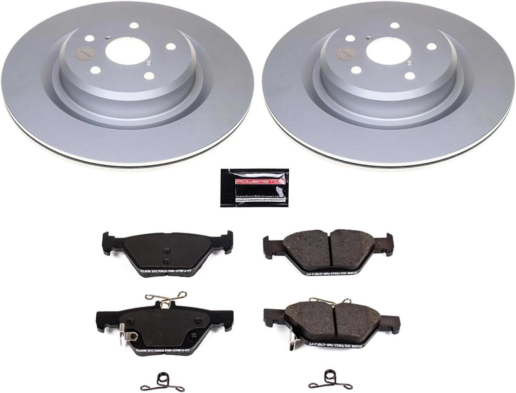 PowerStop Rear Brake Kit for Subaru Ascent 2019-20 - Fully-Coated Disc Rotors with Z17 Ceramic Brake Pads Replacement, CRK8493