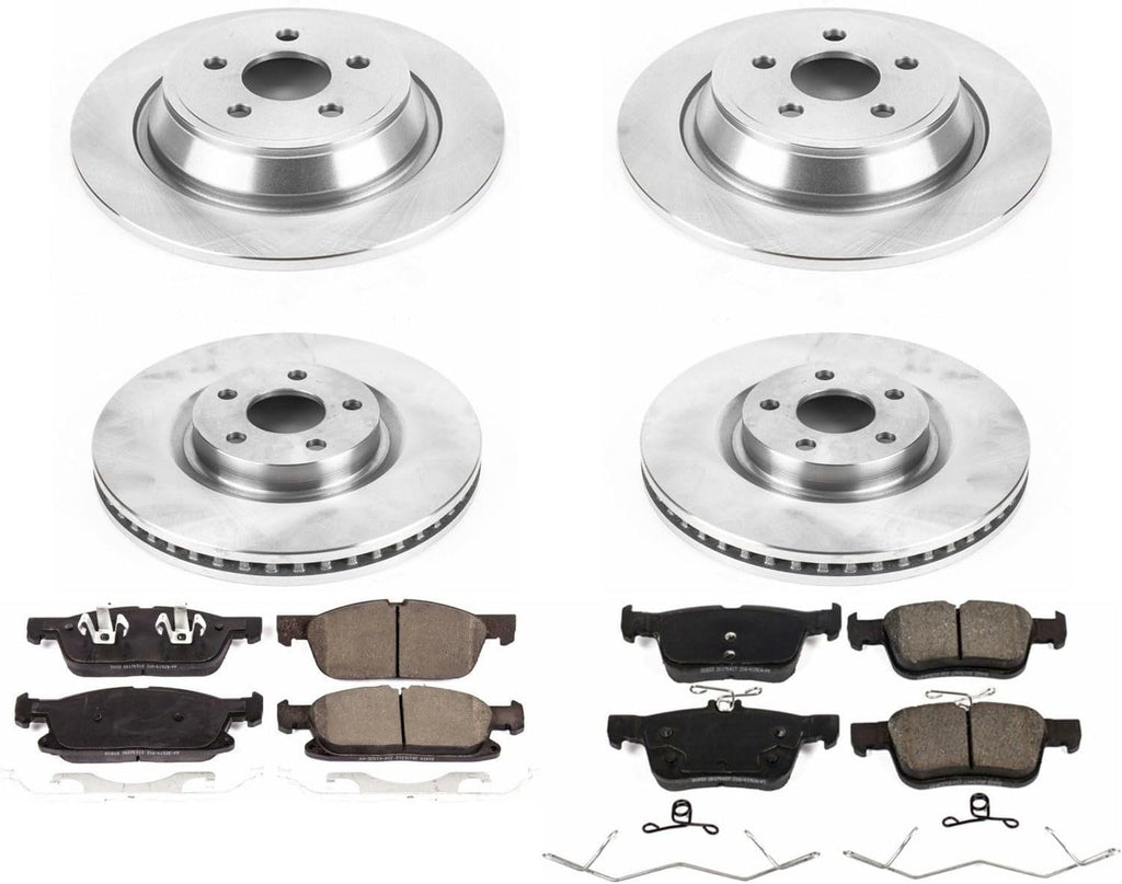 PowerStop Front and Rear Brake Kit for Ford Edge 2015-21 - Z17 Ceramic Brake Pads & Disc Rotors Replacement, KOE7419