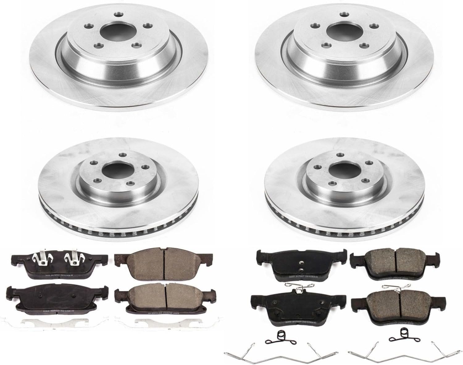 PowerStop Front and Rear Brake Kit for Ford Edge 2015-21 - Z17 Ceramic Brake Pads & Disc Rotors Replacement, KOE7419