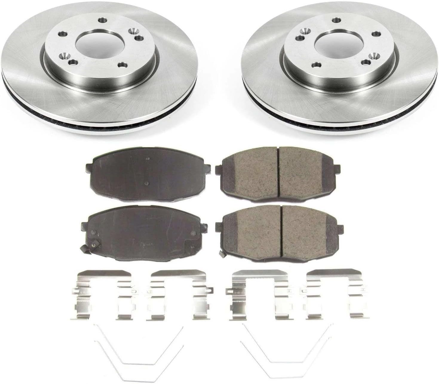 PowerStop Front Brake Kit for Hyundai Kona 2018-23 | Kia Seltos 2021-23 - Z17 Ceramic Brake Pads & Disc Rotors Replacement, KOE8279