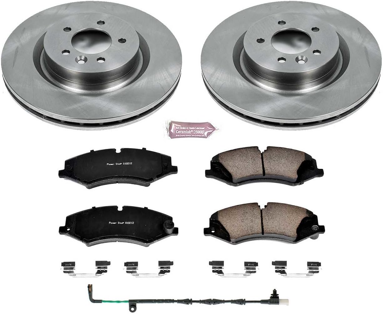 PowerStop Front Brake Kit for Land Rover LR4 2011-16 - Z17 Ceramic Brake Pads & Disc Rotors Replacement, KOE7683
