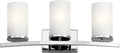 Kichler Crosby 23' Vanity Light in Chrome, 3-Light Contemporary Bathroom Light with Satin Etched Cased Opal Glass, (23' L x 8.75' H), 45497CH