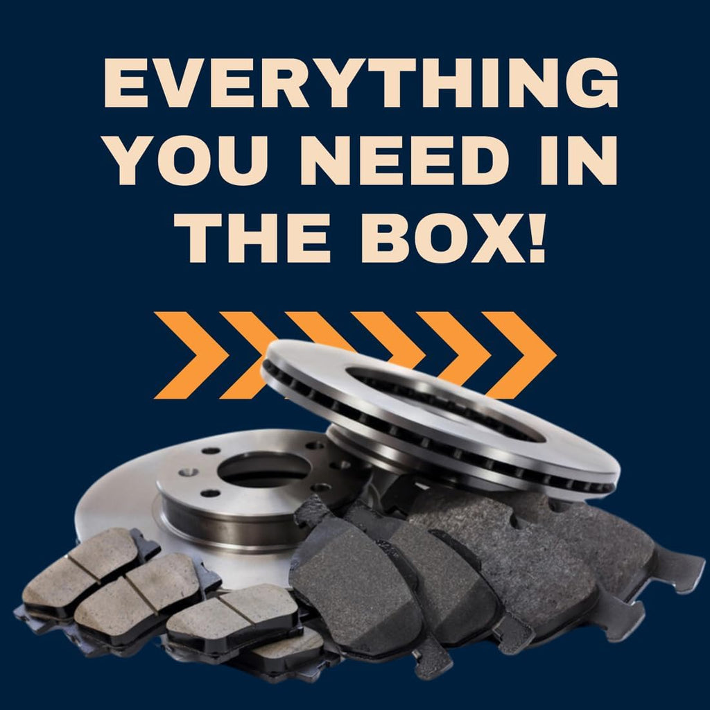 Front Rotors and Brake Pads Replacement fits Ford Fiesta 2011 2012 2013 2014 2015 2016 2017 2018 1.6L l4, fits Ford Fiesta 2014 2015 2016 2017 1.0L l3, 1PCS