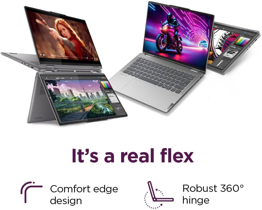 Lenovo - Yoga 7 2-in-1 14' 2K Touchscreen Laptop - AMD Ryzen 7 8840HS with 16GB Memory - 1 TB SSD - Artic Grey