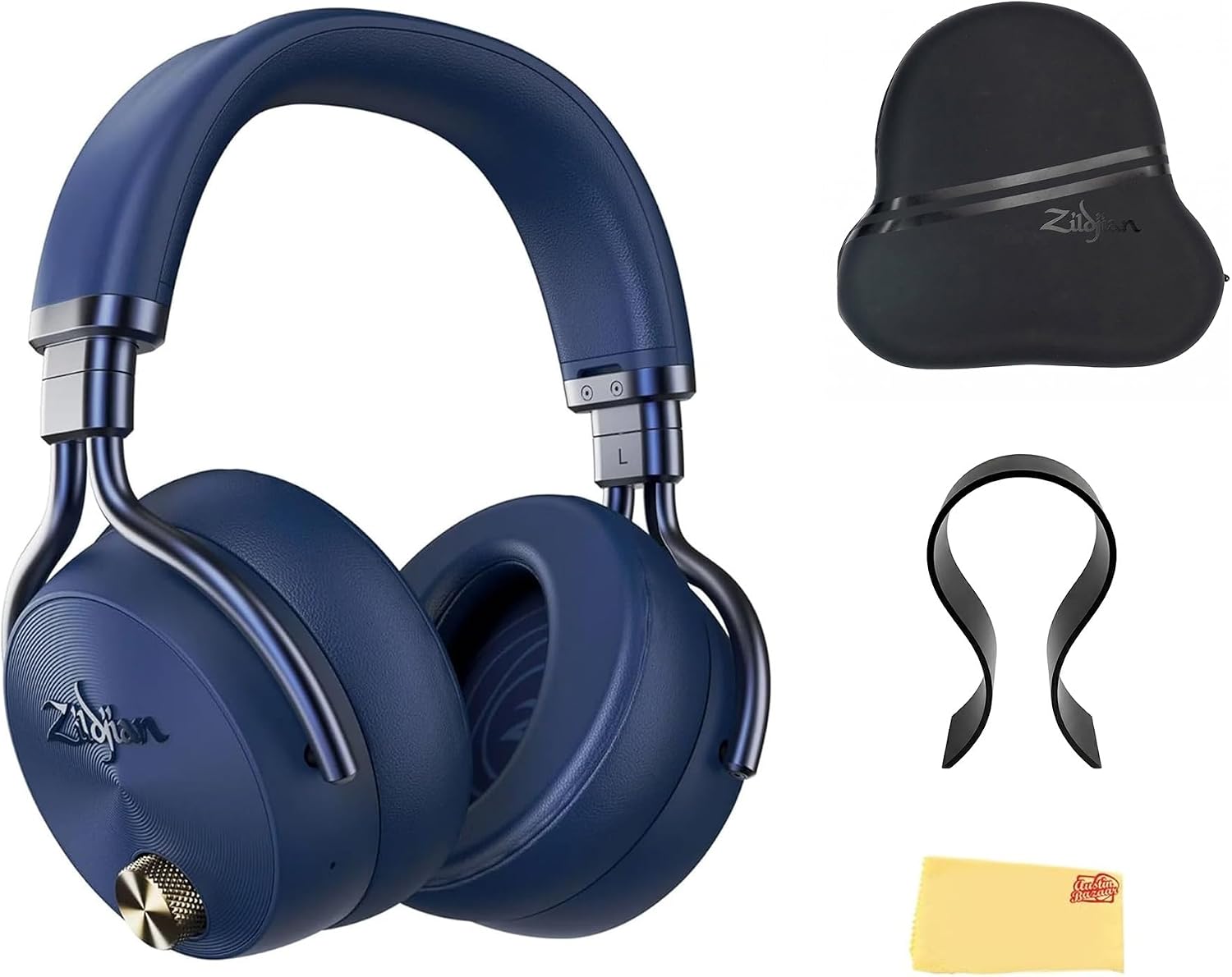 Zildjian ALCHEM-E Perfect Tune Headphones - Midnight Bundle with Case, Stand, and Austin Bazaar Polishing Cloth