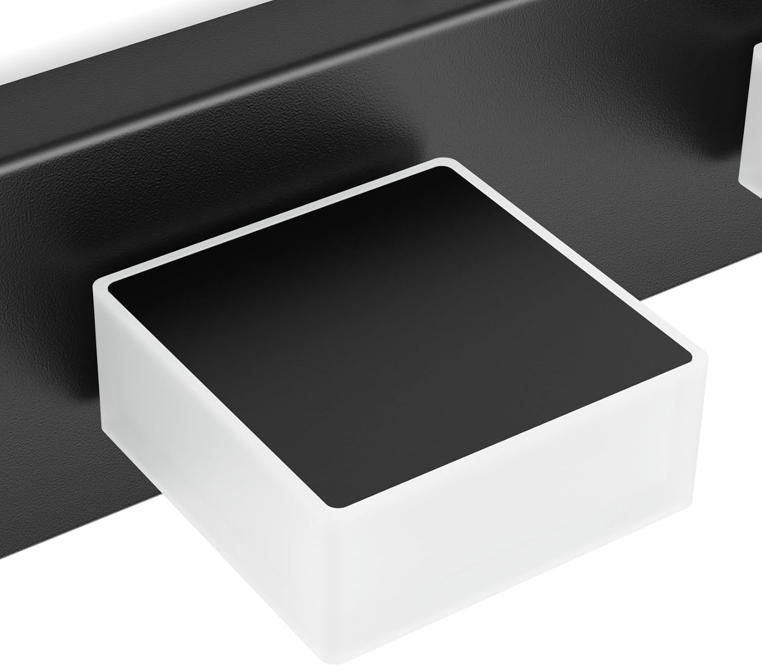 Ralbay Black Bathroom Vanity Lights 48inch Metal Acrylic LED Modern Bathroom Wall Lighting Fixtures Matte Black (White Light 6000K, Non-dimmable)