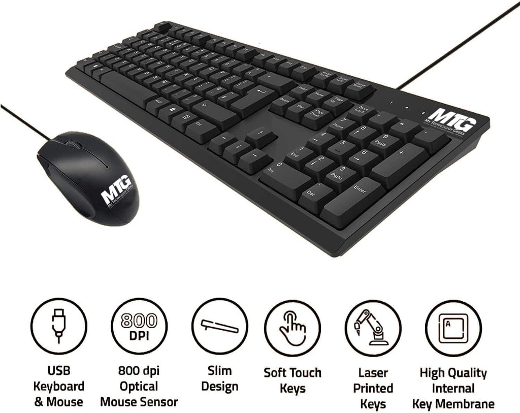 MTG Desktop Bundle 24' 1080p LCD Monitor - Full HD, 75Hz, 3ms, VESA Mountable, USB C Docking Station 10 in 1 Hub (Power Adapter not included) for Windows and Mac, with MTG USB wired Keyboard and Mouse