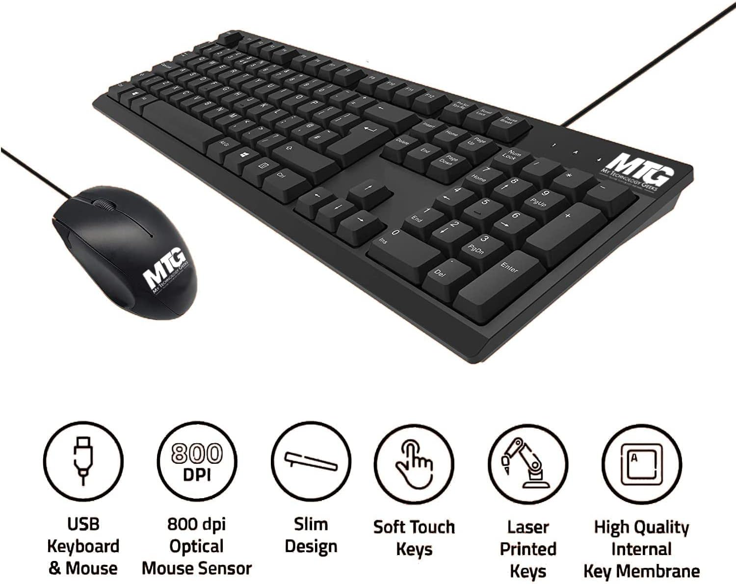 MTG Desktop Bundle 24' 1080p LCD Monitor - Full HD, 75Hz, 3ms, VESA Mountable, USB C Docking Station 10 in 1 Hub (Power Adapter not included) for Windows and Mac, with MTG USB wired Keyboard and Mouse
