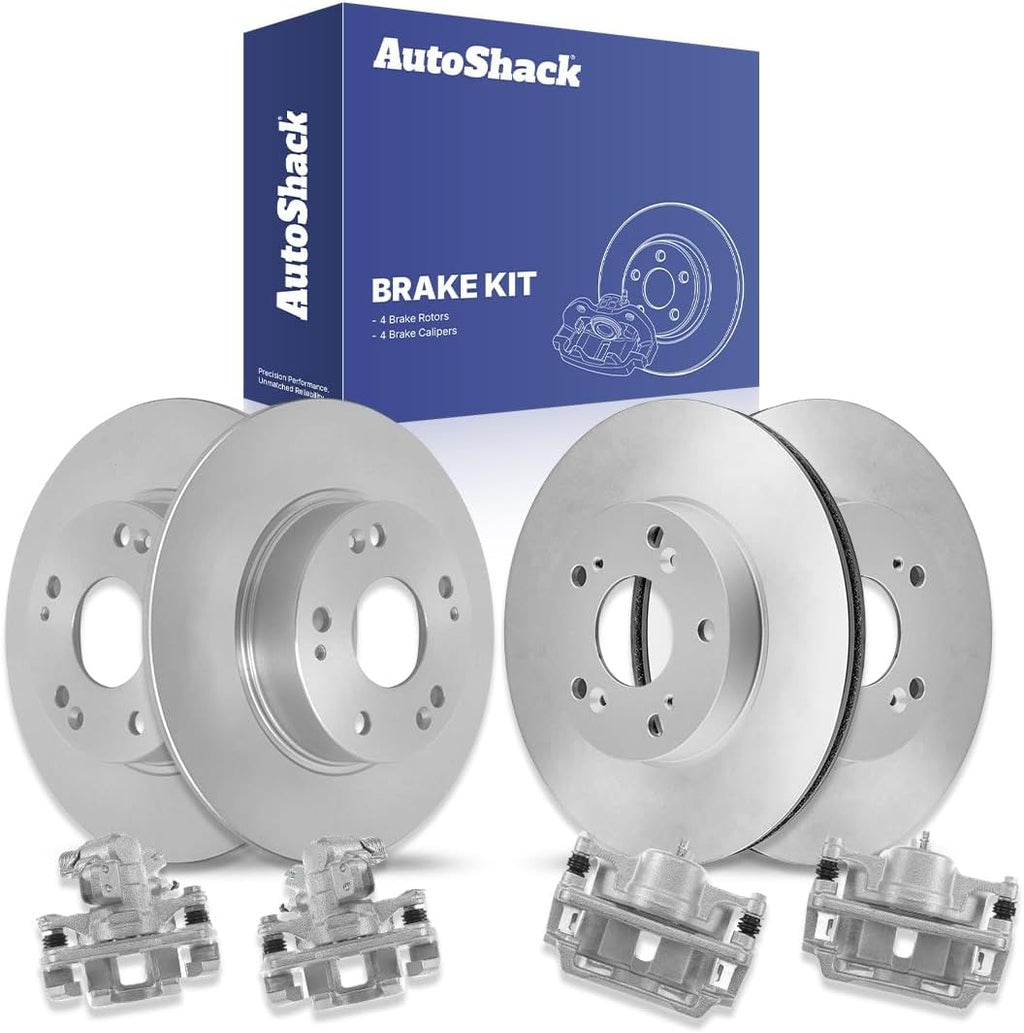 AutoShack Front & Rear Brake Rotors & Calipers for Honda, Civic 2006-2011, FWD L4 1.8L