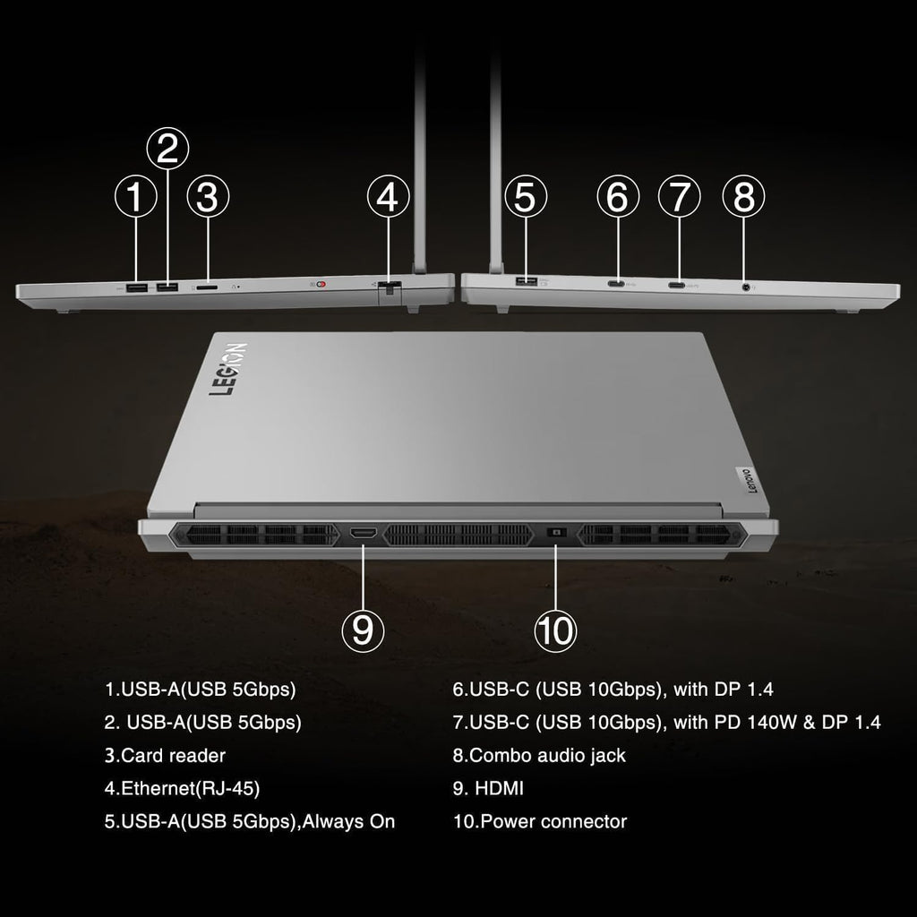 Lenovo Legion Pro 5i(2024) Gaming Laptop - 16' Anti-Glare WQXGA 165Hz Display, Intel 24-Core i9-14900HX, NVIDIA GeForce RTX 4060, 32 GB DDR5, 1 TB SSD, Backlit Keyboard, Wi-Fi 6E, Windows 11 Pro