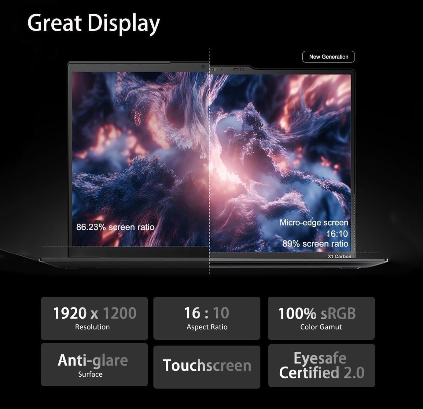Lenovo ThinkPad X1 Carbon Gen 12 AI PC Laptop (14' FHD+ Touchscreen, Intel Core Ultra 7 165U vPro, 32GB DDR5, 1TB SSD), Backlit, Fingerprint Reader, IR Webcam, 2X Thunderbolt 4, IST HUB, Win 11 Pro