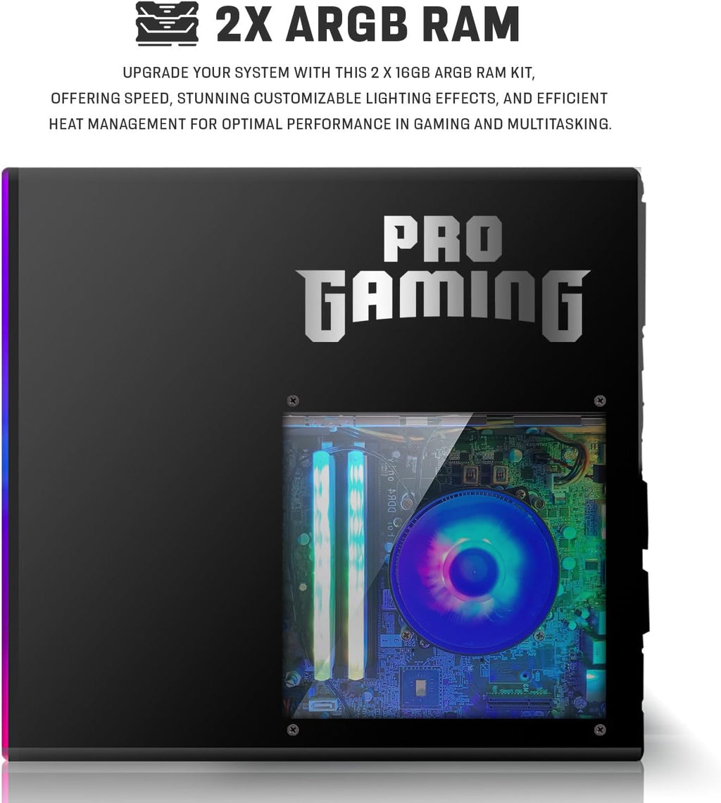 Hp Desktop Computer PC – Intel Core i5, 32GB ARGB RAM, 1TB SSD, 24 Inch Curved Monitor, GT 1030 Graphics, RGB Keyboard with AI Copilot Key, Mouse & RGB Speaker, Windows 11 (Renewed)