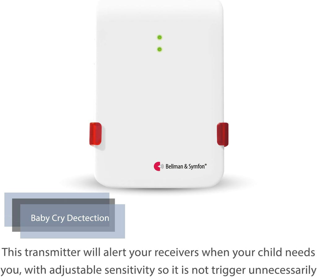 Bellman & Symfon Wireless Baby Cry Alert Monitor with Pager and Bed Shaker – Smart Safety System for Deaf, Hard of Hearing – Baby Audio, Elderly Care Alarm, No WiFi Needed, Vibrating Notification Kit