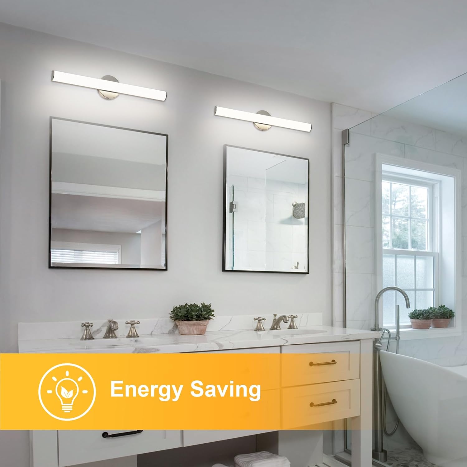 OOWOLF LED Bathroom Vanity Light 4Pack, 16W 24inch Bathroom Lights Fixture, Dimmable 1600LM Led Vanity Lights Bar, 4000K Natural White Bath Wall Lighting Fixture, Vanity Light Fixtures Over Mirror