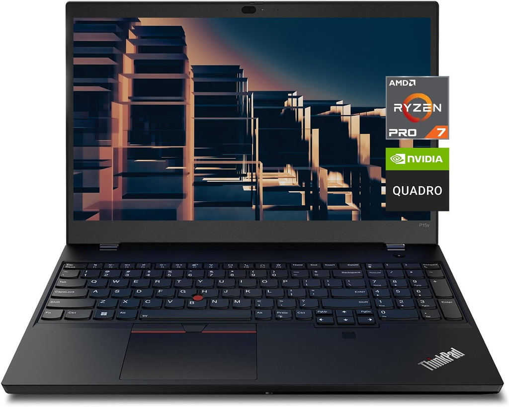 Lenovo ThinkPad P15v Business Laptop, 15.6' FHD Display, AMD Ryzen 7 6850H, NVIDIA Quadro T600, 32GB DDR5 RAM, 1TB SSD, FP Reader, Backlit KB, IR CAM, HDMI, Wi-Fi 6, Windows 11 Pro, Black