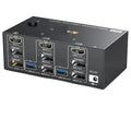 KVM Switch 3 Monitors 2 Computers,Triple Monitors KVM Switch DisplayPort HDMI 3 Ports 8K@60Hz 4K@144Hz Extended Display(203DH AU Plug)