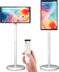 21.5' FHD Smart Portable TV, Rolling TV on Wheels, Android 15 OS, 6G +128GB Storage, Portable Touch Screen Monitor, 13MP Camera, Built-in Battery, 60Hz Refresh Rate, Full Swivel Rotation, Voice Remote