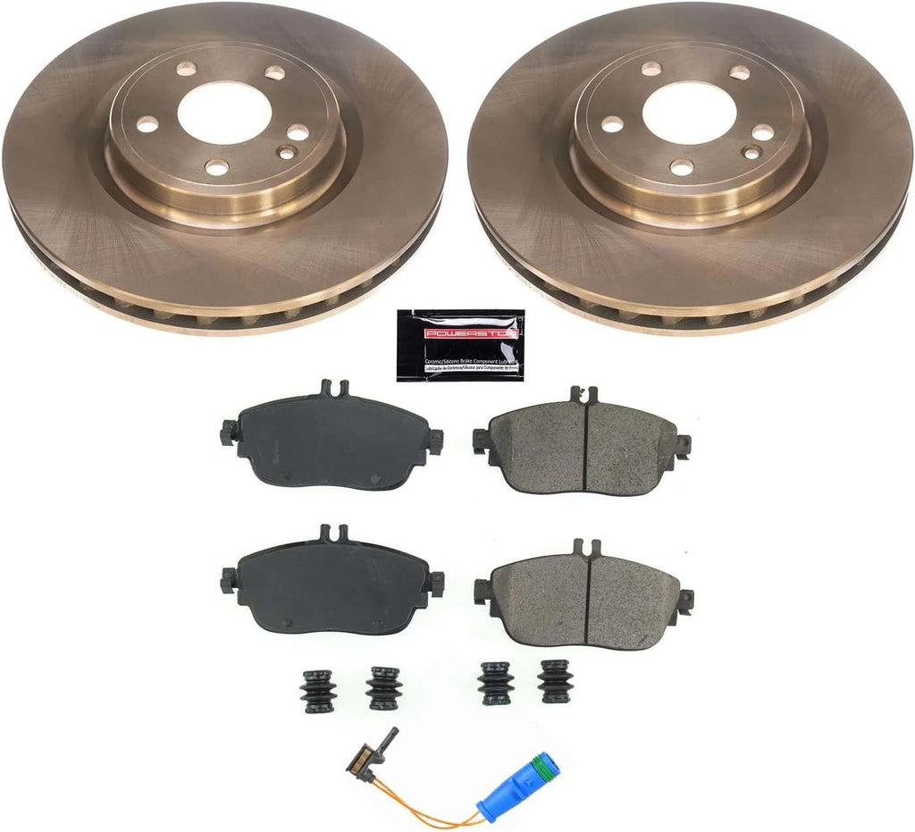 PowerStop Front Brake Kit for Infiniti QX30 2017-19 |Mercedes-Benz CLA250 2014-19 |GLA250 2015-20 - Z17 Ceramic Brake Pads & Disc Rotors Replacement, KOE7674