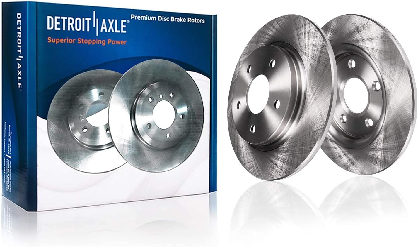 Detroit Axle - 5-Lug Rear Brake Kit for Pontiac G6 G5 Pursuit Chevrolet HHR Cobalt Malibu Saturn Aura Ion, Disc Brake Rotors Brake Caliper Replacement