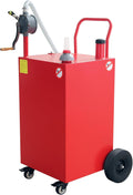 50 Gallon Fuel Caddy with Manual Pump, Portable Gas & Diesel Transfer Tank on 4 Wheels –Fuel Tank for Refueling Trucks, Cars, Lawn Mowers, ATVs, Boat