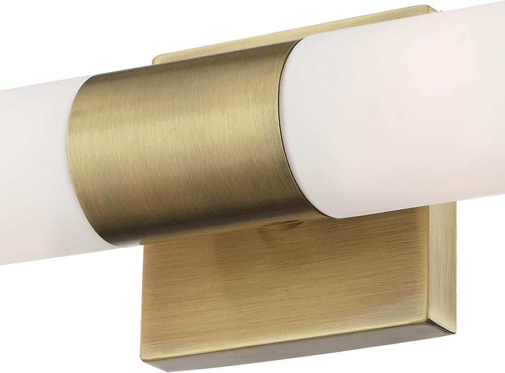 Livex Lighting, 10102-01, Aero, ADA Bath Vanity, 2 Light, Antique Brass