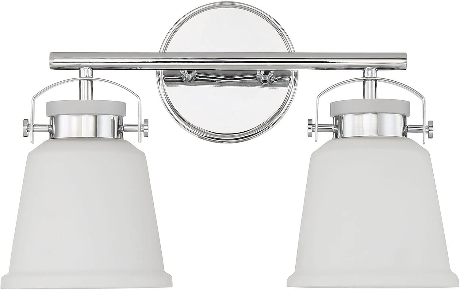 Savoy House 8-1627-2-11 Kaden Industrial Traditional White Opal Glass Bathroom Vanity Wall Light, 2-Light 120 Total Watts, 11' H x 16' W, Polished Chrome