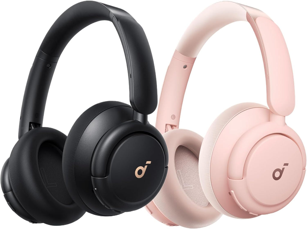 Soundcore Q30 by Anker, Hybrid Active Noise Cancelling Headphones, Multiple Modes, Hi-Res Audio, Custom EQ via App, 50H Playtime, Comfortable Fit, Bluetooth, Multipoint Connection.(Black & Pink)