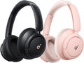 Soundcore Q30 by Anker, Hybrid Active Noise Cancelling Headphones, Multiple Modes, Hi-Res Audio, Custom EQ via App, 50H Playtime, Comfortable Fit, Bluetooth, Multipoint Connection.(Black & Pink)