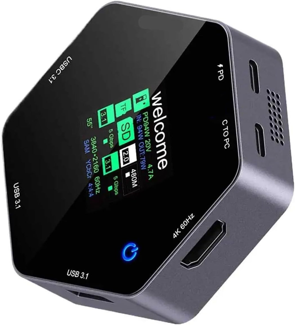 USB HUB Docking Station Type-C Display 60 8 in 1 Multi Port Hub Splitter PD Charging USB Extender