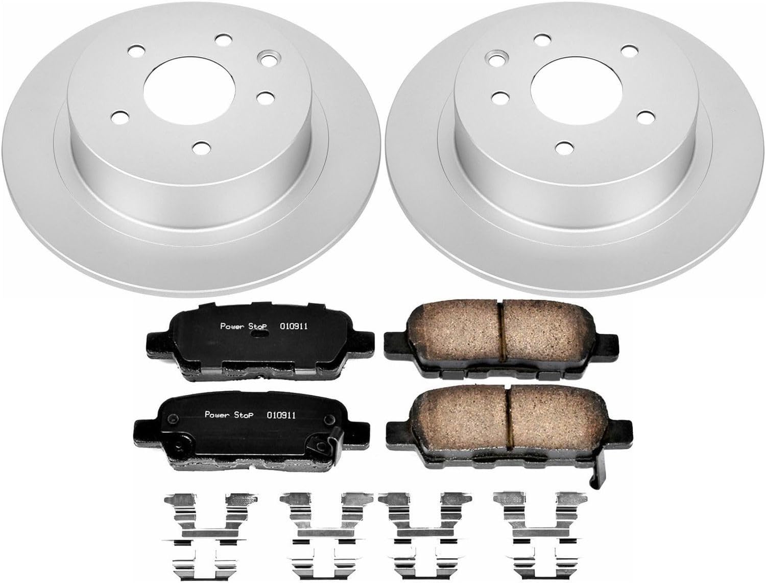 PowerStop Rear Brake Kit for Nissan Altima 2007-10 - Fully-Coated Disc Rotors with Z17 Ceramic Brake Pads Replacement, CRK7864