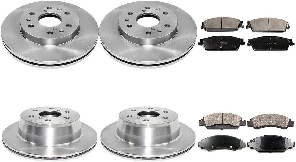Brake Pads and Rotors Kit - Front and Rear Brakes and Rotors, Replacement Brake Kit fits Chevrolet Avalanche 2008-2013 fits Chevy Avalanche 2008-2013 fits Chevrolet Silverado 1500 2007-2013
