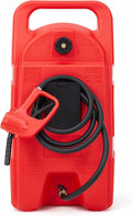 16 Gallon Gas Can & Fuel Caddy Portable Gas Tank on Wheels with Manual LE Fluid Transfer Siphon Pump and 10-10FT Hose for Car, Boat, Lawn Mower, ATV, Tractor, Snow Blower, Generator