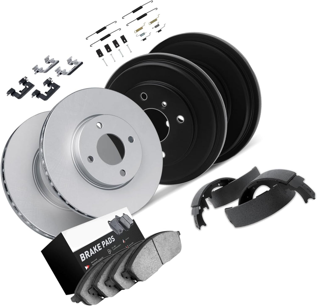 1 Pcs Disc Brake Pad and Rotor Drum Brake Shoe and Drum Kit Front Rear fits Ford Figo,Fiesta 2016 2017