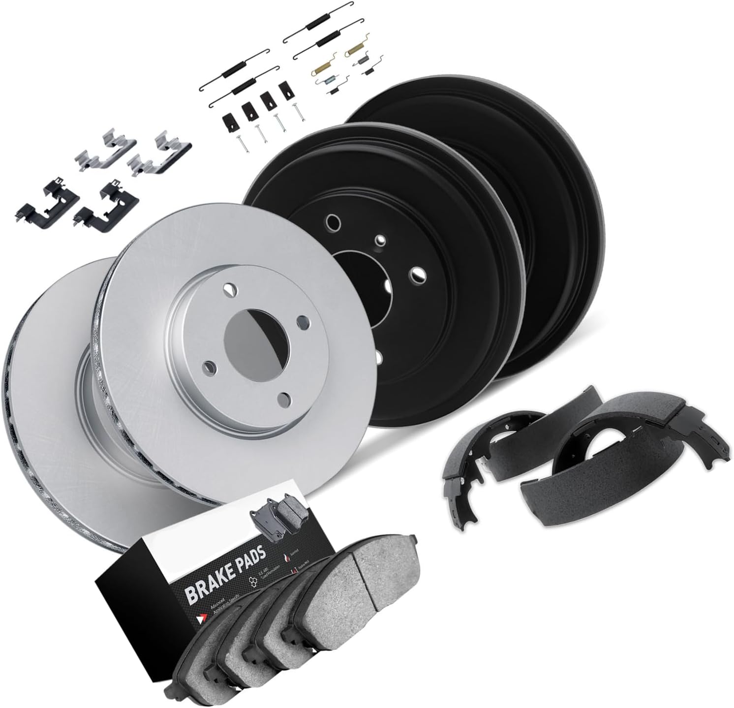1 Pcs Disc Brake Pad and Rotor Drum Brake Shoe and Drum Kit Front Rear fits Ford Figo,Fiesta 2016 2017