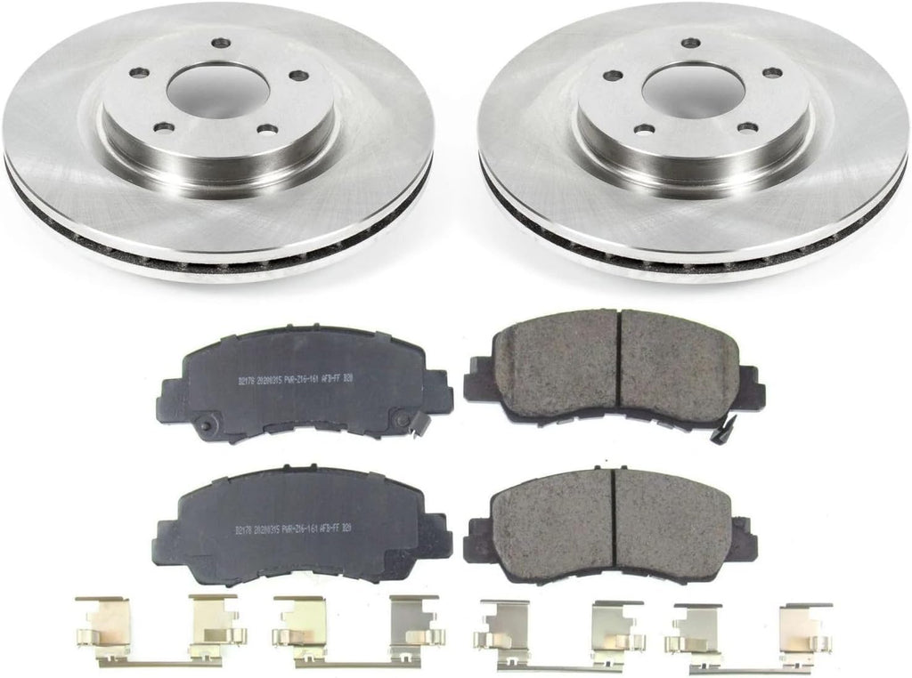 PowerStop Front Brake Kit for Mitsubishi Eclipse Cross 2018-20 | Mitsubishi Eclipse Cross 2022-24 - Z17 Ceramic Brake Pads & Disc Rotors Replacement, KOE8424