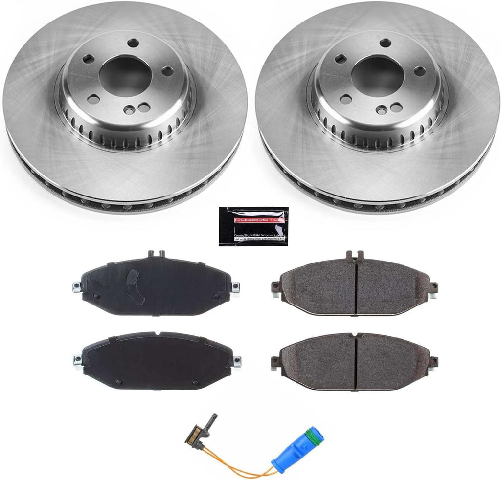 PowerStop Front Brake Kit for Mercedes-Benz C300 2015-21 | Mercedes-Benz E300 2018-19 - Z17 Ceramic Brake Pads & Disc Rotors Replacement, KOE7963