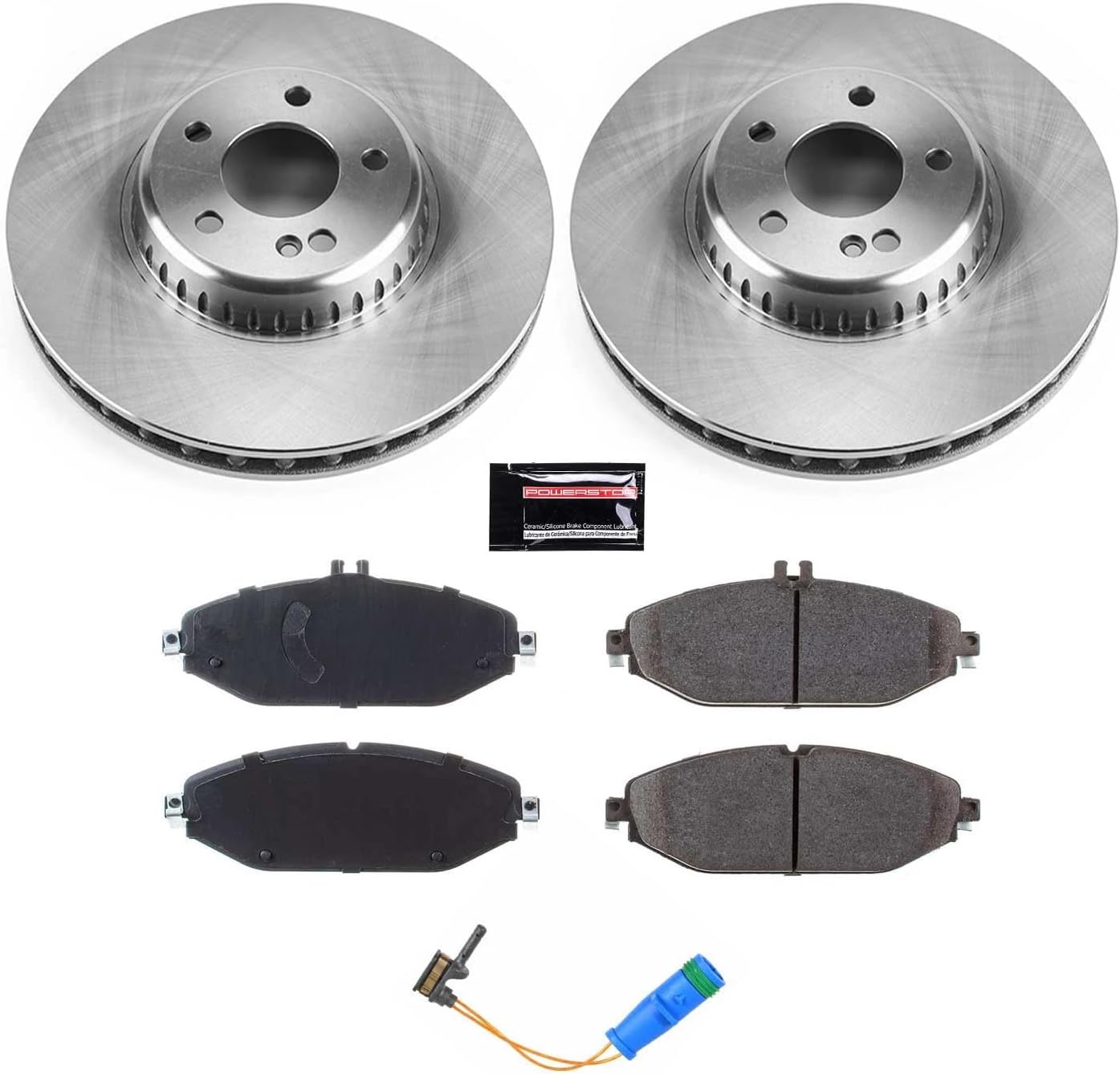 PowerStop Front Brake Kit for Mercedes-Benz C300 2015-21 | Mercedes-Benz E300 2018-19 - Z17 Ceramic Brake Pads & Disc Rotors Replacement, KOE7963